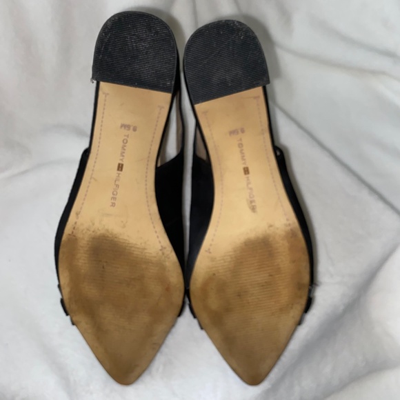 Tommy Hilfiger Black Suede Sling Back Pump Heels - Picture 8 of 12